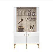 Goldie 03 Vitrína nízká 2W2D, bílá mat/bílý lesk