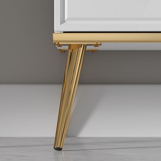 Goldie 03 Vitrína nízká 2W2D, bílá mat/bílý lesk