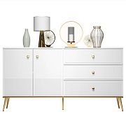 Goldie 04 Komoda 2D3S, bílá mat/bílý lesk