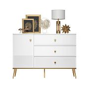 Goldie 05 Komoda 1D3S, bílá mat/bílý lesk