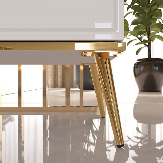 Goldie 05 Komoda 1D3S, bílá mat/bílý lesk