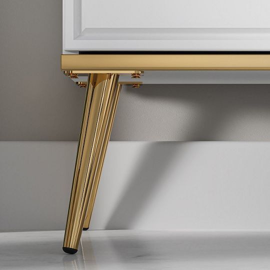 Goldie 06 Televizní stolek 2D, bílá mat/bílý lesk