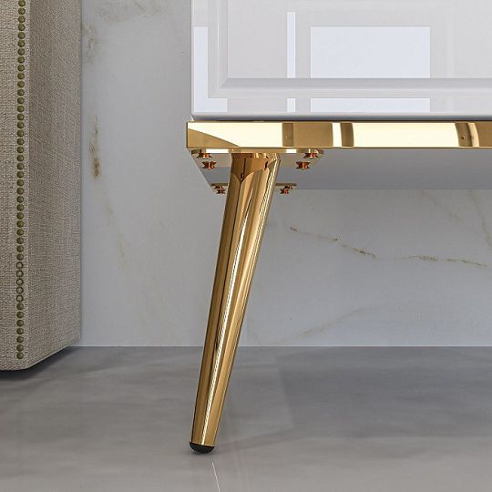 Goldie 07 Noční stolek 1S, bílá mat/bílý lesk