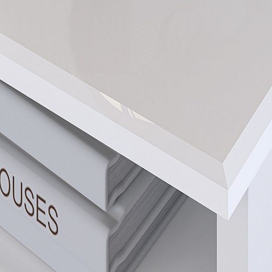 Goldie 07 Noční stolek 1S, bílá mat/bílý lesk