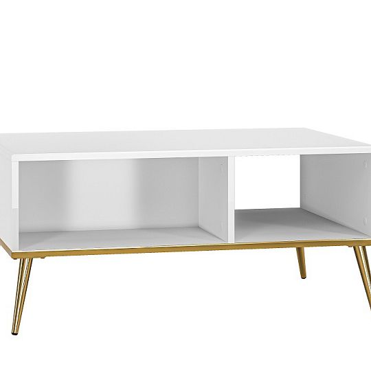 Goldie 08 Konferenční stolek, bílá mat/bílý lesk