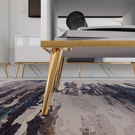 Goldie 08 Konferenční stolek, bílá mat/bílý lesk