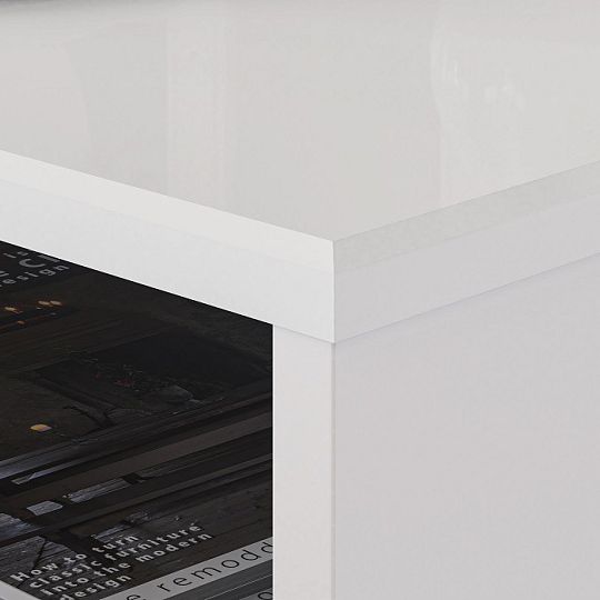 Goldie 08 Konferenční stolek, bílá mat/bílý lesk