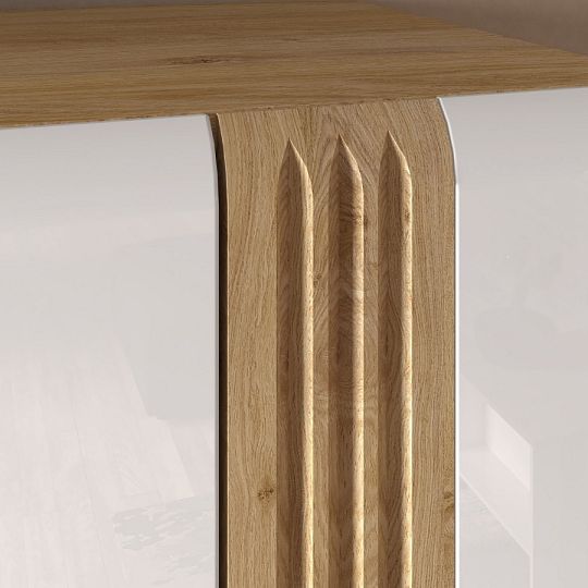 ADA 02L vitrína, levá, dub castello/bílá lesk