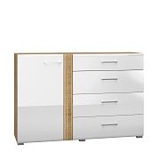 ADA 04 komoda, dub castello/bílá lesk