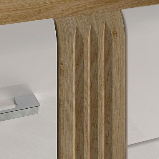 ADA 04 komoda, dub castello/bílá lesk