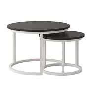 TRENTO konferenční stolek 2 kusy, černá/bílá kov