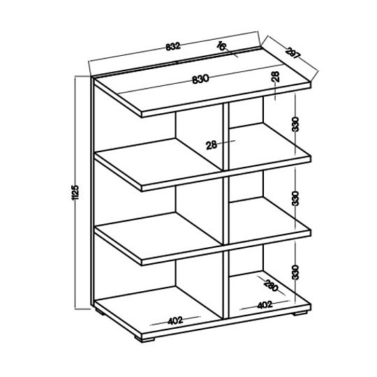 MIO 6 regál, dub sonoma