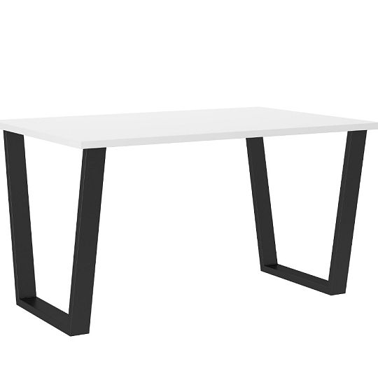 CELINE NEW jídelní stůl 138 x 75 x 90 cm, bílá/černý kov