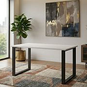 LOFT jídelní stůl 138/90, bílá/černá