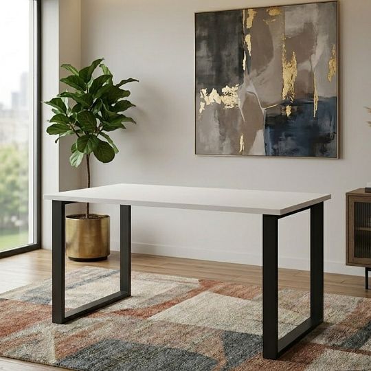 LOFT jídelní stůl 138/90, bílá/černá