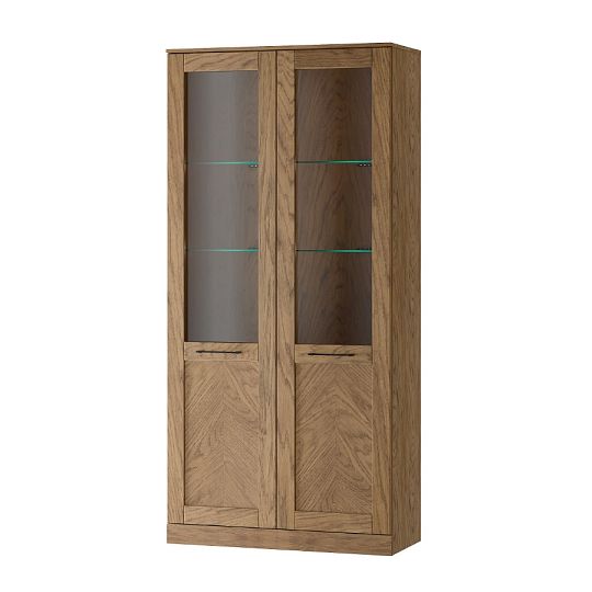 KALIMOS 12 vitrína, MASIV dub rustical olejovaný + LED