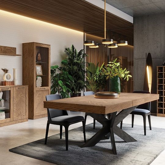 KALIMOS 39 rozkládací jídelní stůl, MASIV dub rustical olejovaný