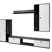 SORENTA NEW LAMELY obývací stěna, grafit/bílá