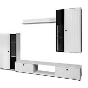 SORENTA NEW LAMELY obývací stěna, bílá/bílá