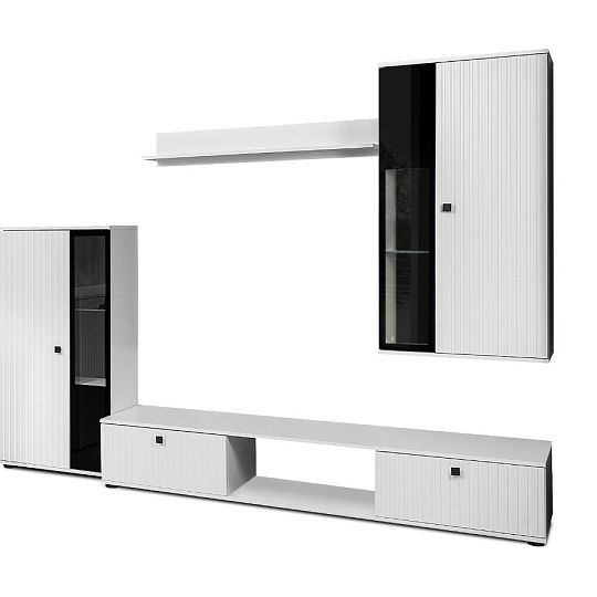 SORENTA NEW LAMELY obývací stěna, bílá/bílá