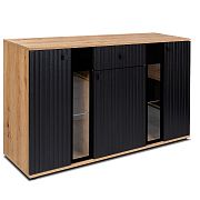 SORENTA NEW LAMELY komoda, dub artisan/černá