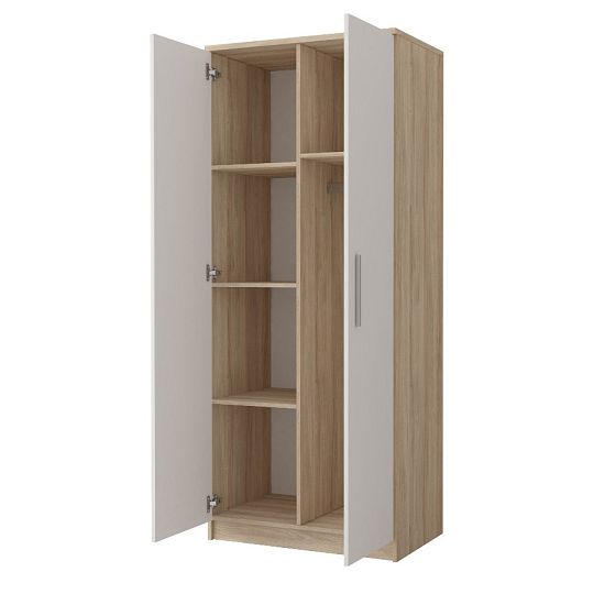 MOUSE SMILE 06 šatní skříň, dub sonoma/bílá