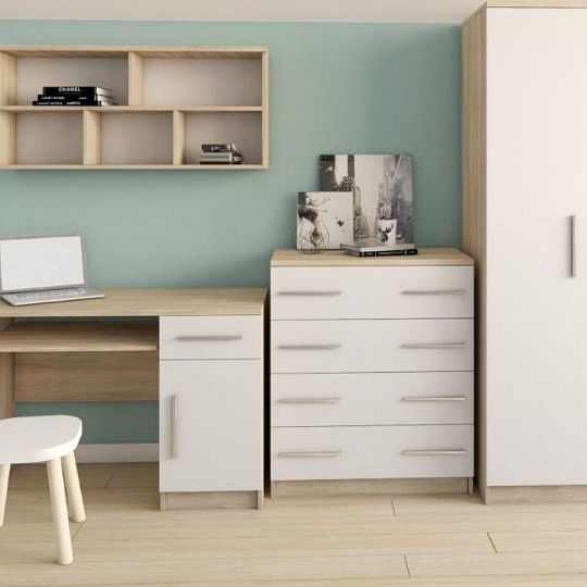 MOUSE SMILE 06 šatní skříň, dub sonoma/bílá