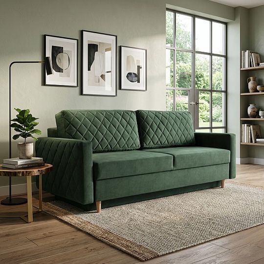 LENA rozkládací pohovka, zelená Noel 09