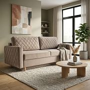 LENA rozkládací pohovka, béžová Noel 17