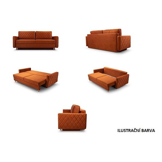 LENA rozkládací pohovka, šedá Noel 26