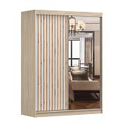 LAMESA B šatní skříň se zrcadlem 150, dub sonoma/bílá/dub/zrcadlo