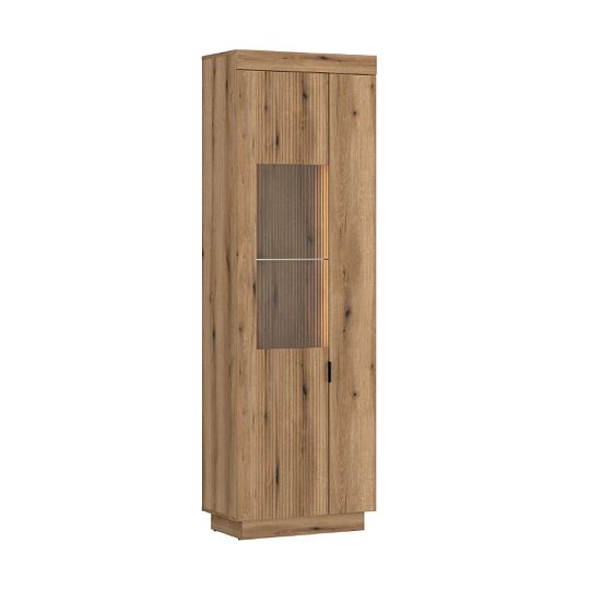 DABLIN V01L vysoká vitrína + LED, levá, dub coast evoke