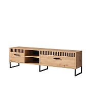 LINCOLN 7 televizní stolek, dub artisan/duba artisan lamely/černá