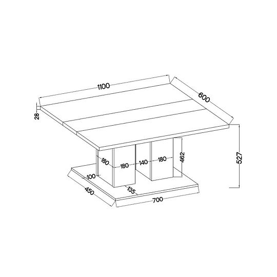 RIKOLA 2 konferenční stolek, dub sonoma/černá