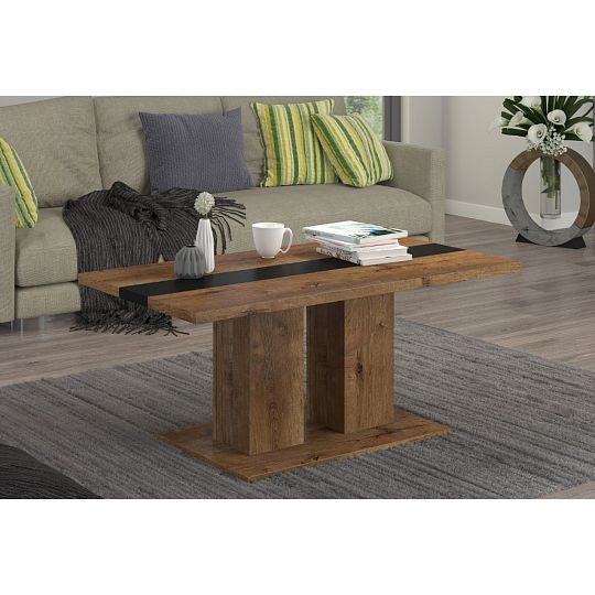 RIKOLA 2 konferenční stolek, dub lefkas/černá