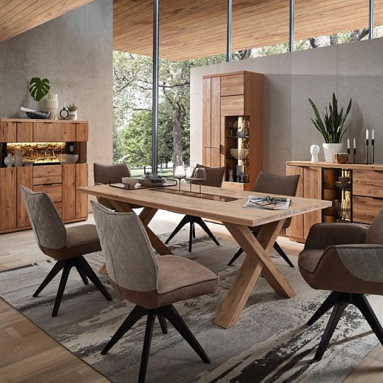 NEAPOL 22 komoda 3W2S, dub bianco olejovaný kartáčovaný/kůra korkové dřevo