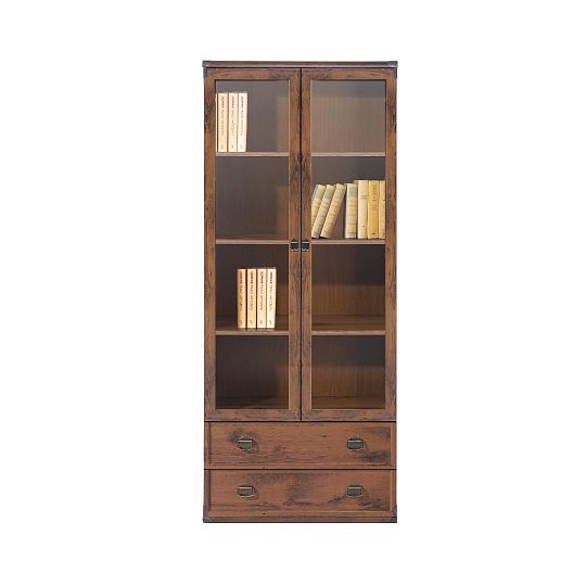 INDIANA II NEW vysoká vitrína JWIT 2W2S/80, dub sutter