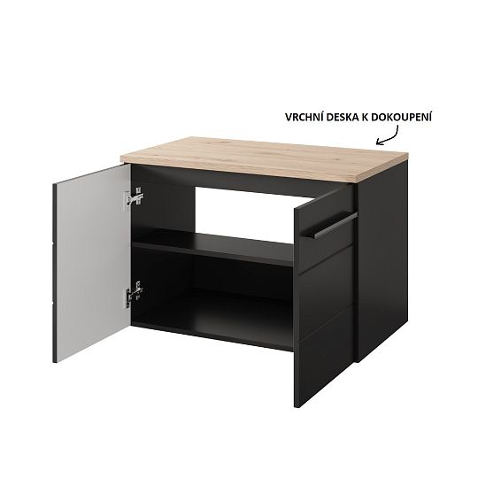 SHEFIELD 36 závěsná skříňka pod umyvadlo 60 cm, černá mat