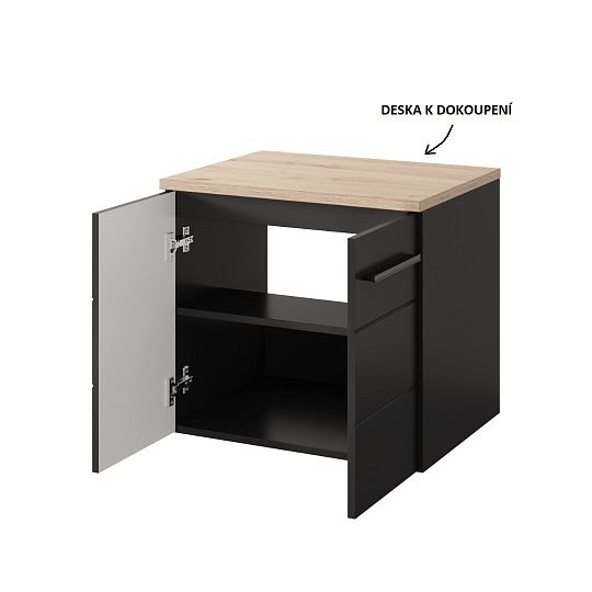 SHEFIELD 38 závěsná skříňka pod umyvadlo 80 cm, černá mat