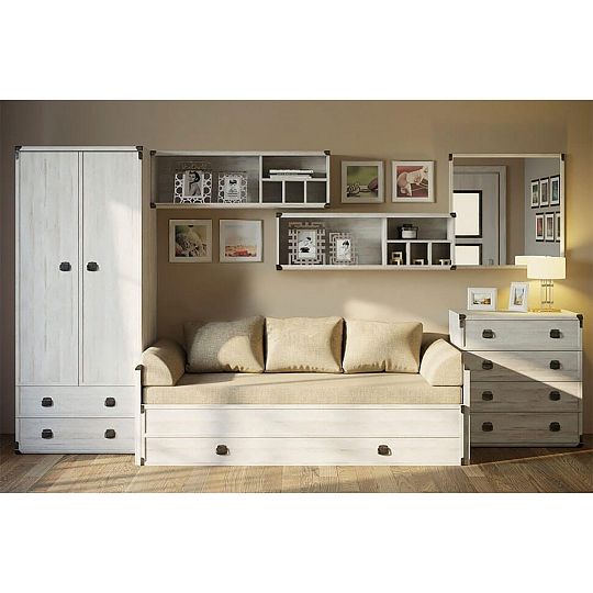 INDIANA II NEW šatní skříň JSZF2D2S/80, borovice bílá