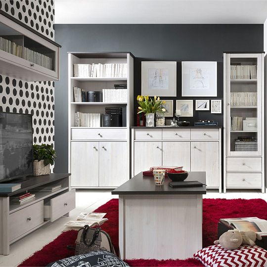 PORTO II NEW 009 regál, modřín světlý/borovice larico