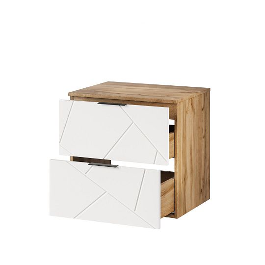 AMAZONIE 36 závěsná skříňka pod umyvadlo 60 cm, dub wotan/bílá