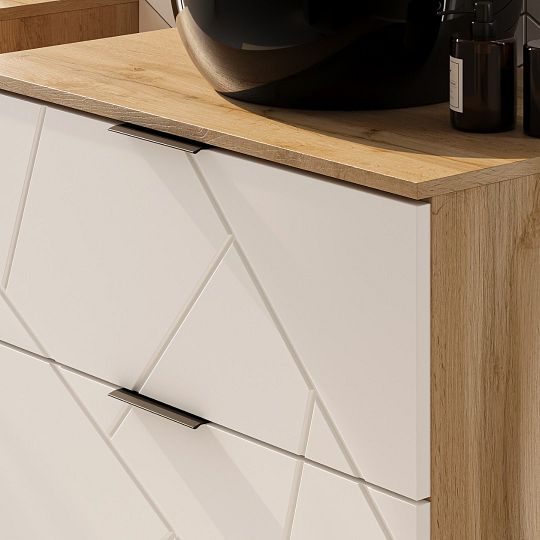 AMAZONIE 36 závěsná skříňka pod umyvadlo 60 cm, dub wotan/bílá