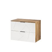 AMAZONIE 38 závěsná skříňka pod umyvadlo 80 cm, dub wotan/bílá