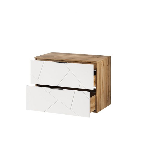 AMAZONIE 38 závěsná skříňka pod umyvadlo 80 cm, dub wotan/bílá