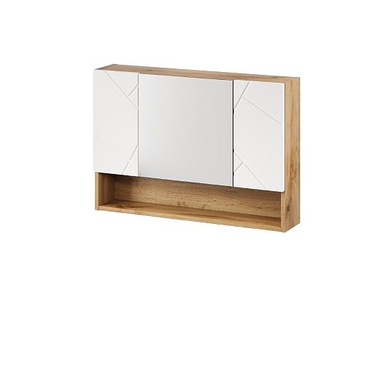 AMAZONIE 58 zrcadlová skříňka, dub wotan/bílá