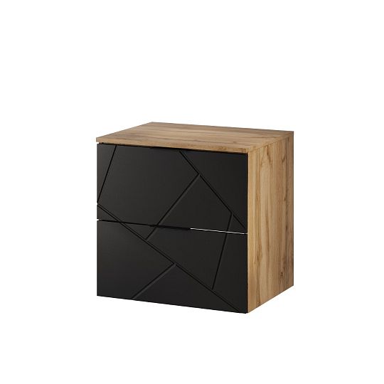 AMAZONIE 36 závěsná skříňka pod umyvadlo 60 cm, dub artisan/černá mat