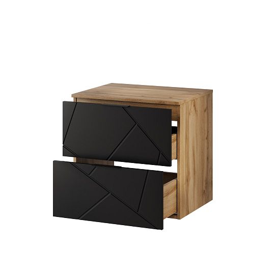 AMAZONIE 36 závěsná skříňka pod umyvadlo 60 cm, dub artisan/černá mat