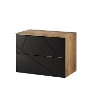 AMAZONIE 38 závěsná skříňka pod umyvadlo 80 cm, dub artisan/černá mat