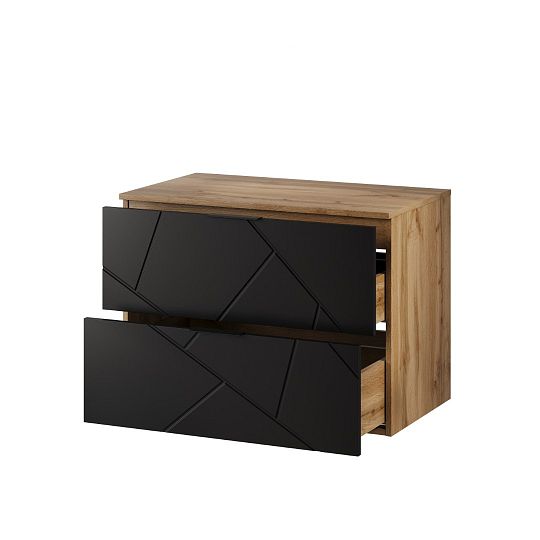 AMAZONIE 38 závěsná skříňka pod umyvadlo 80 cm, dub artisan/černá mat